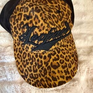 Pugs Leopard Print Baseball Cap with Script Logo